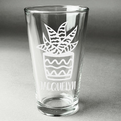 Cactus Pint Glass - Engraved (Single) (Personalized)