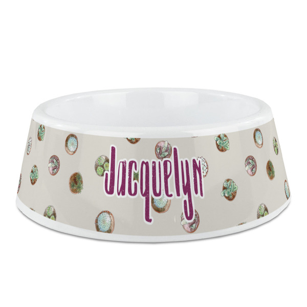 Custom Cactus Plastic Dog Bowl (Personalized)