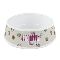 Cactus Plastic Dog Bowl - Small (Personalized)