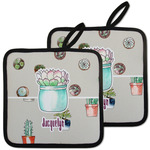 Cactus Pot Holders - Set of 2 w/ Name or Text