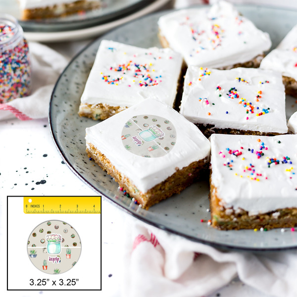 Cactus Printed Icing Circle - Large - In Context