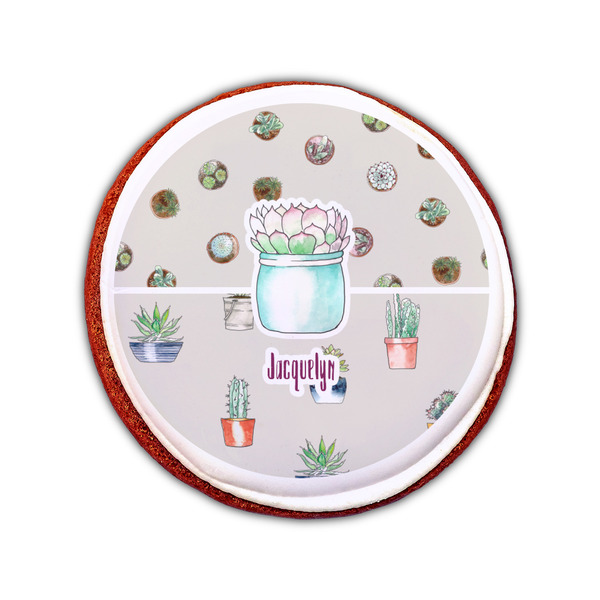 Cactus Printed Icing Circle - Small - On Cookie