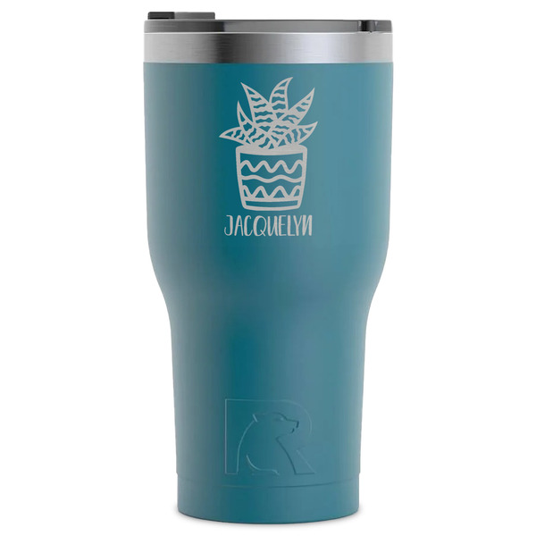 Custom Cactus RTIC Tumbler - Dark Teal - Laser Engraved - Single-Sided (Personalized)