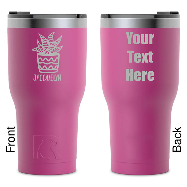 Custom Cactus RTIC Tumbler - Magenta - Laser Engraved - Double-Sided (Personalized)