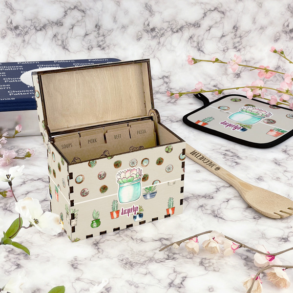 Cactus Recipe Box - Full Color - In Context