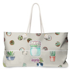 Cactus Large Tote Bag with Rope Handles (Personalized)
