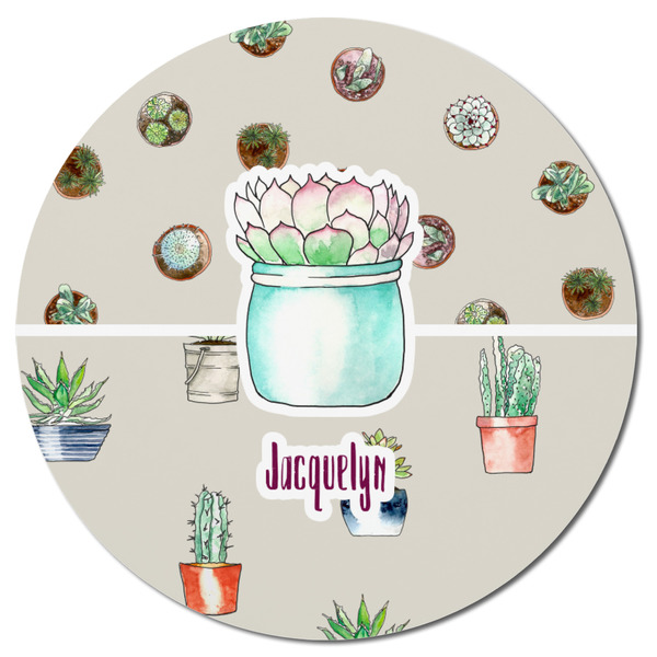 Cactus Round Fridge Magnet - FRONT