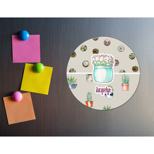 Cactus Round Fridge Magnet - LIFESTYLE