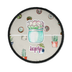 Cactus Iron On Round Patch w/ Name or Text