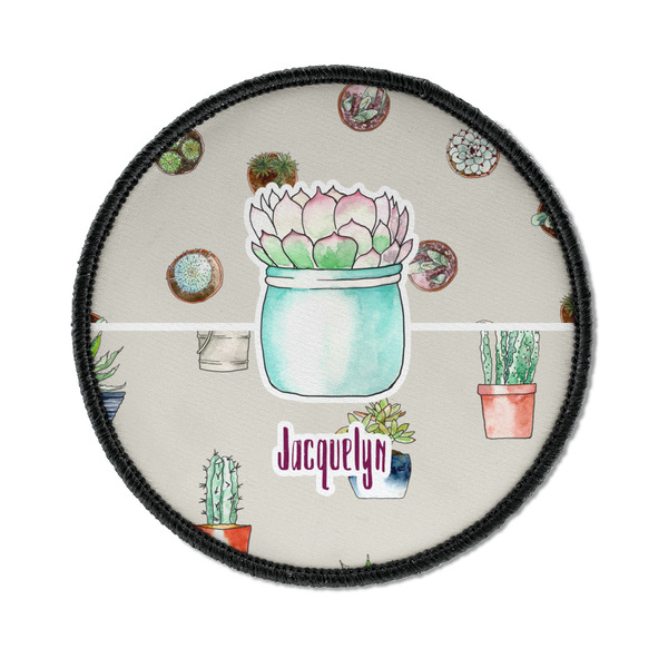 Custom Cactus Iron On Round Patch w/ Name or Text