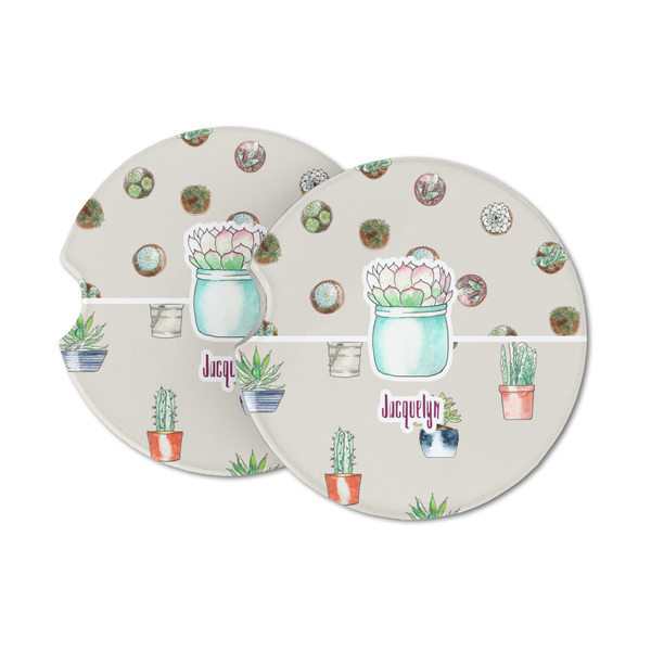 Custom Cactus Sandstone Car Coasters (Personalized)