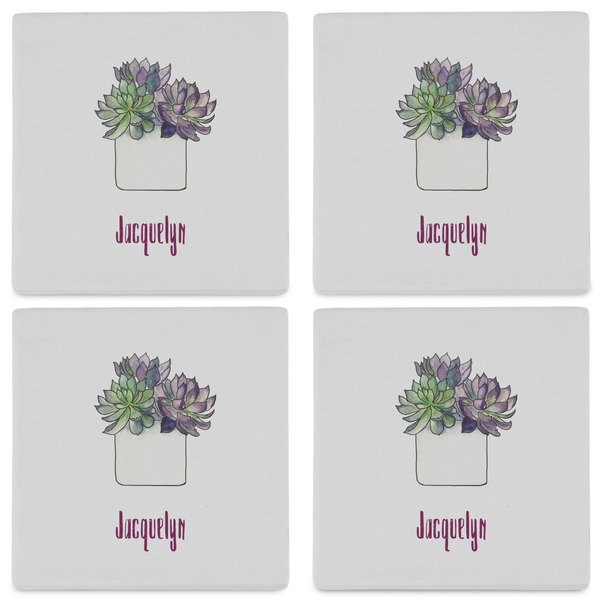 Cactus Set of 4 Sandstone Coasters - See All 4 View