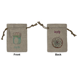Cactus Small Burlap Gift Bag - Front & Back (Personalized)