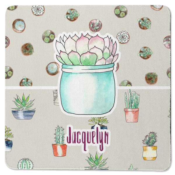 Cactus Square Coaster Rubber Back - Single