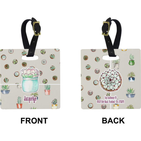 Cactus Square Luggage Tag (Front + Back)