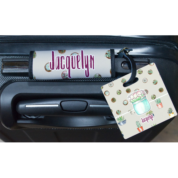 Cactus Square Luggage Tag & Handle Wrap - In Context