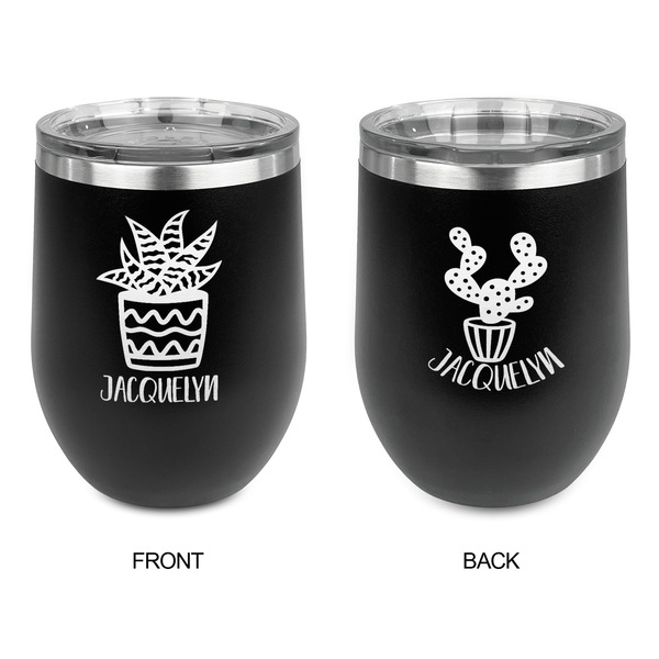 Cactus Stainless Wine Tumblers - Black - Double Sided - Approval