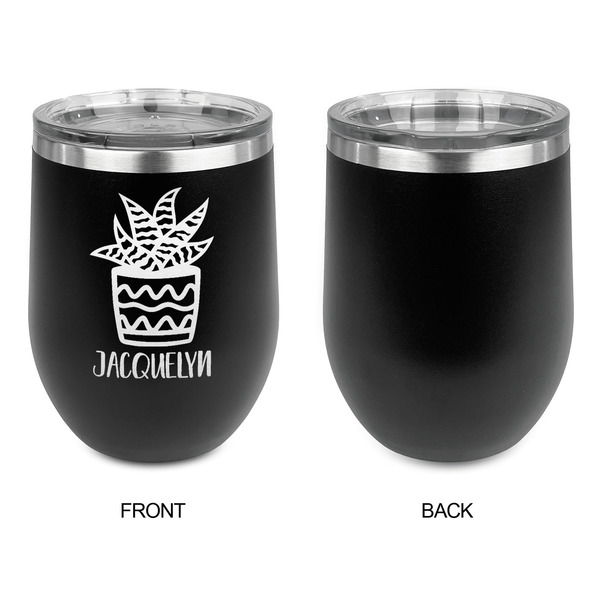 Cactus Stainless Wine Tumblers - Black - Single Sided - Approval