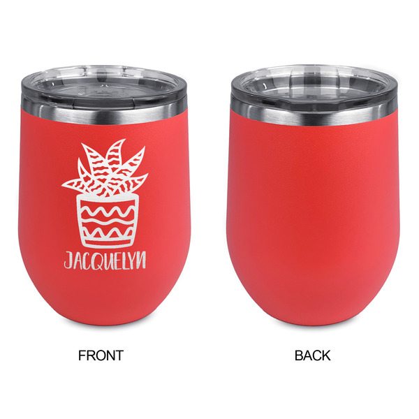 Cactus Stainless Wine Tumblers - Coral - Single Sided - Approval
