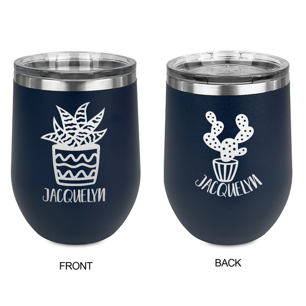 Cactus Stainless Wine Tumblers - Navy - Double Sided - Approval