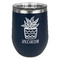 Cactus Stainless Wine Tumblers - Navy - Single Sided - Front