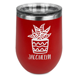 Cactus Stemless Stainless Steel Wine Tumbler - Red - Double Sided (Personalized)