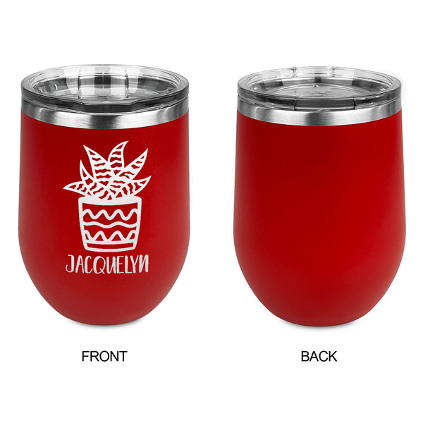 Cactus Stainless Wine Tumblers - Red - Single Sided - Approval