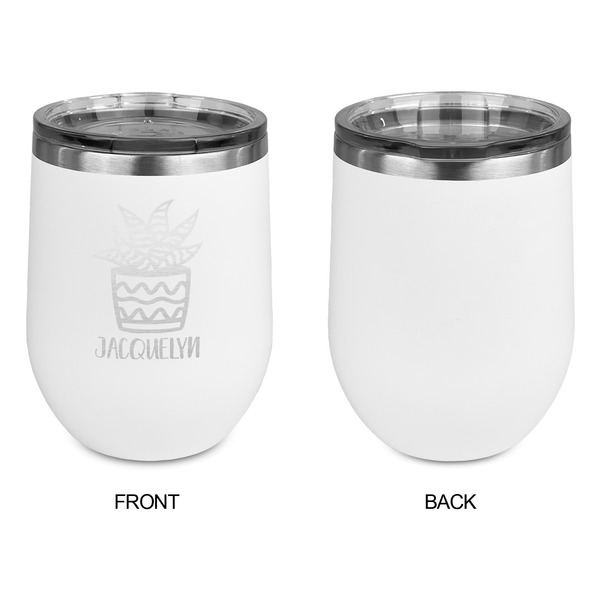 Cactus Stainless Wine Tumblers - White - Single Sided - Approval