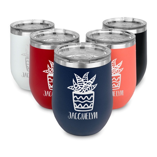 Cactus Steel Wine Tumblers Multiple Colors