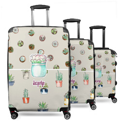 Cactus 3 Piece Luggage Set - 20" Carry On, 24" Medium Checked, 28" Large Checked (Personalized)