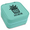 Cactus Travel Jewelry Boxes - Leatherette - Teal - Angled View
