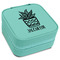 Cactus Travel Jewelry Box - Teal Leather (Personalized)