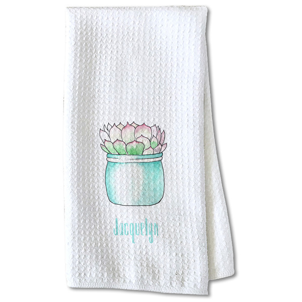 Custom Cactus Kitchen Towel - Waffle Weave - Partial Print (Personalized)
