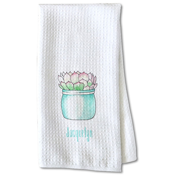 Cactus Waffle Towel - Partial Print Print Style Image
