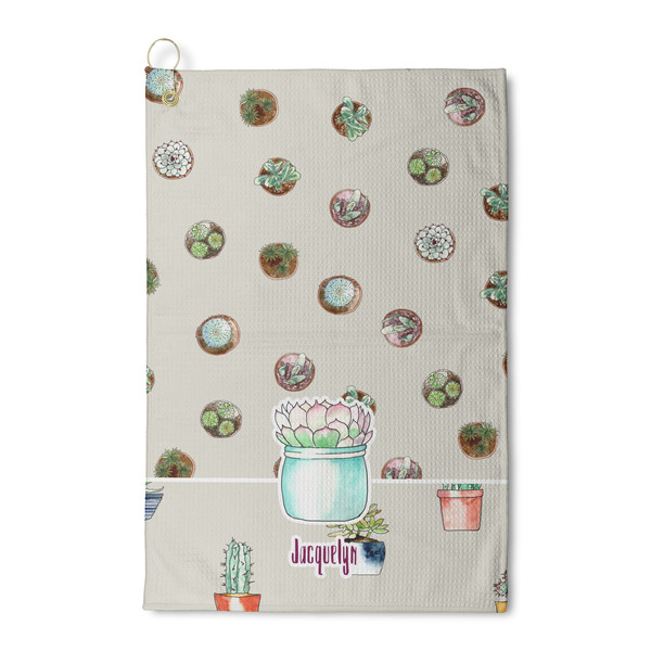 Custom Cactus Waffle Weave Golf Towel (Personalized)