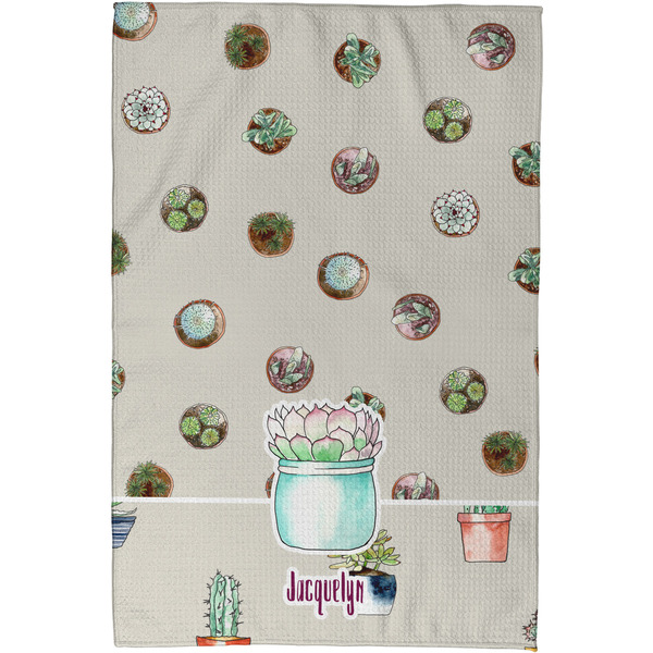 Cactus Waffle Weave Towel - Full Color Print - Approval Image