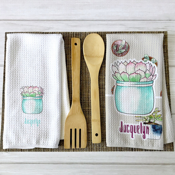 Cactus Waffle Weave Towels - 2 Print Styles