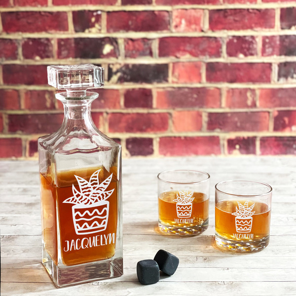 Cactus Whiskey Decanters - 30oz Square - LIFESTYLE