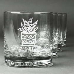 Cactus Whiskey Glasses (Set of 4) (Personalized)