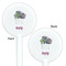 Cactus White Plastic 5.5" Stir Stick - Double Sided - Round - Front & Back