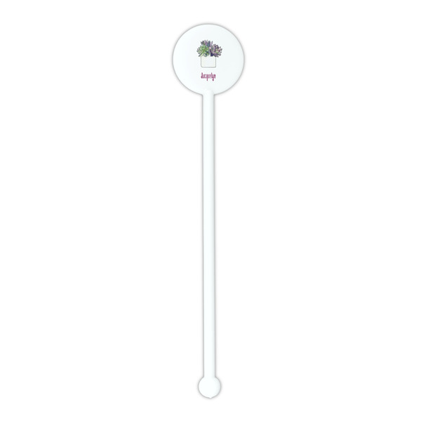 Cactus White Plastic 5.5" Stir Stick - Round - Single Stick