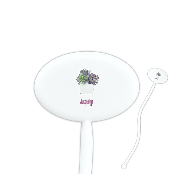 Custom Cactus Oval Plastic Stir Sticks (Personalized)