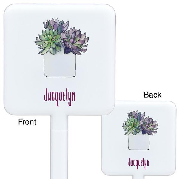 Cactus White Plastic Stir Stick - Double Sided - Approval