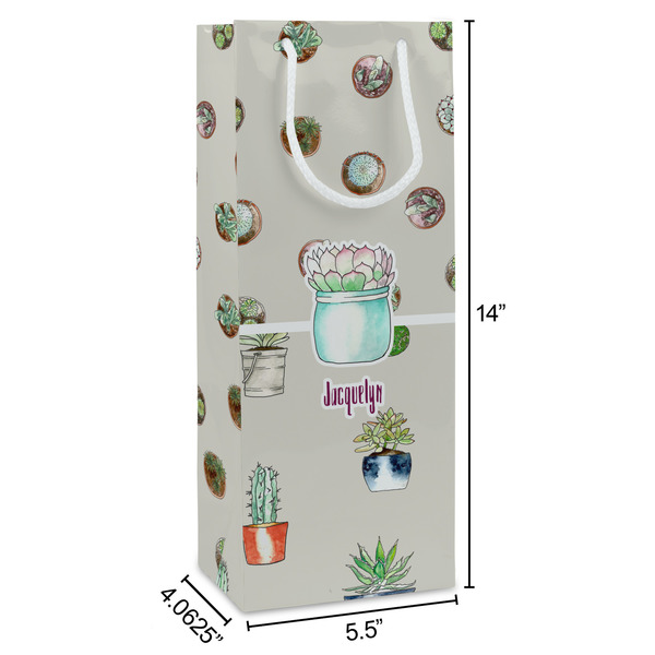 Cactus Wine Gift Bag - Dimensions