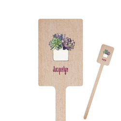 Cactus 6.25" Rectangle Wooden Stir Sticks - Single Sided (Personalized)