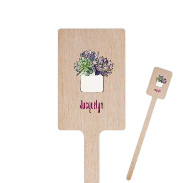 Custom Cactus 6.25" Rectangle Wooden Stir Sticks - Double Sided (Personalized)