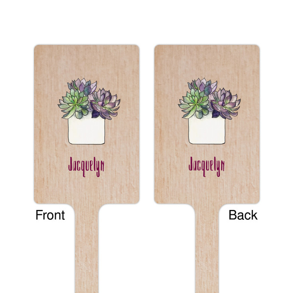 Cactus Wooden 6.25" Stir Stick - Rectangular - Double Sided - Front & Back