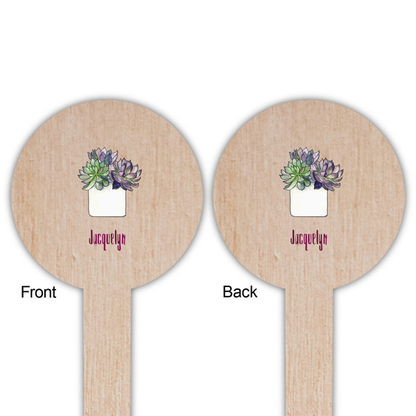 Cactus Wooden 6" Food Pick - Round - Double Sided - Front & Back