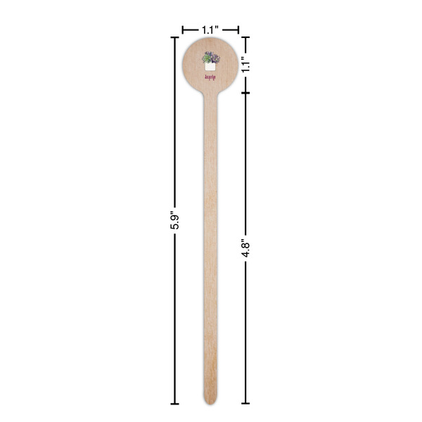 Cactus Wooden 6" Stir Stick - Round - Dimensions