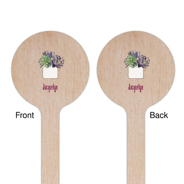 Cactus Wooden 6" Stir Stick - Round - Double Sided - Front & Back